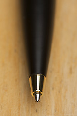 Image showing Ball Point Pen Macro on Wood