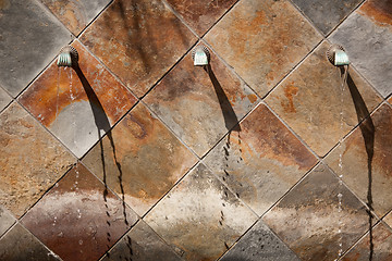 Image showing Stone Wall Fountain Abstract