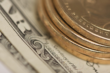 Image showing Abstract U.S. Dollar Coins & Bills