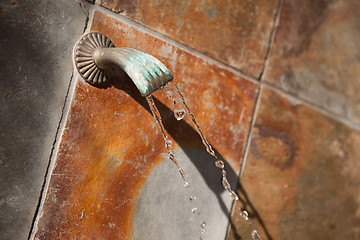 Image showing Stone Wall Fountain Abstract