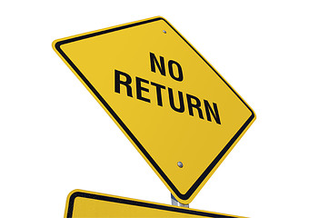 Image showing No Return Yellow Road Sign