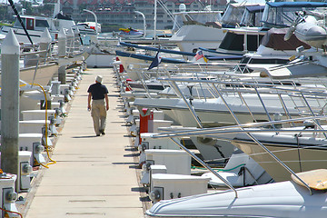 Image showing Walking Down the Dock