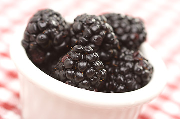 Image showing Blackberries in a Small Bowl