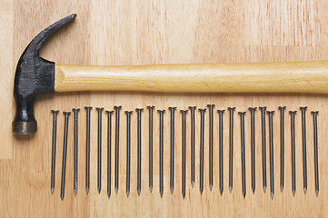 Image showing Hammer and Nails Abstract