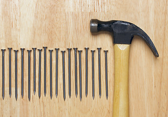 Image showing Hammer and Nails Abstract