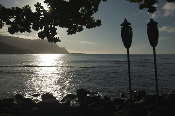 Image showing Sunset Over Hanalei Bay, Kauai