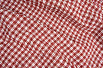 Image showing Red and White Picnic Blanket