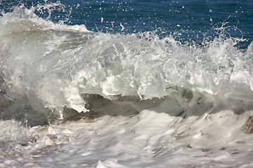 Image showing Dramatic Shorebreak Wave