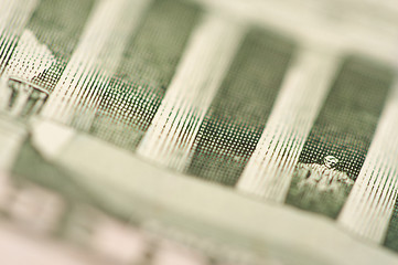 Image showing Macro of Five Dollar Bill Back