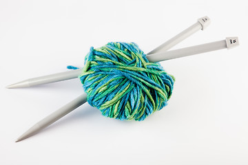 Image showing Knitting needles and yarn