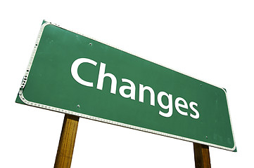 Image showing Changes Road Sign with Clipping Path