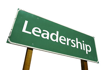 Image showing Leadership Road Sign with Clipping Path