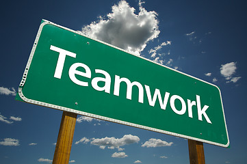 Image showing Teamwork Road Sign