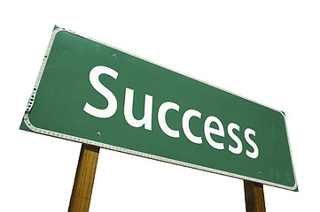 Image showing Success Road Sign with Clipping Path