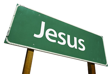 Image showing Jesus Road Sign with Clipping Path