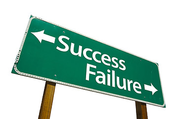 Image showing Success and Failure Road Sign with Clipping Path