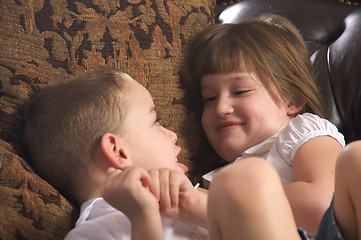 Image showing Brother and Sister Having Fun