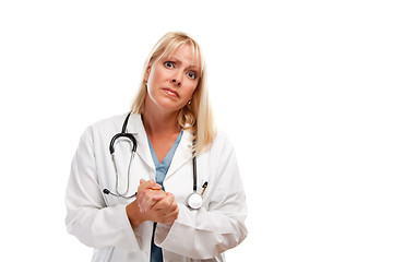 Image showing Concerned Female Blonde Doctor