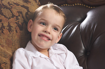 Image showing Adorable Young Boy Smiles