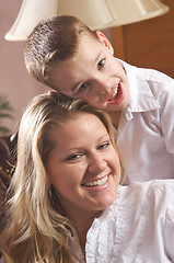 Image showing Young Mother and Son