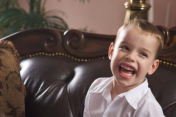 Image showing Adorable Young Boy Smiles