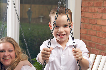 Image showing Young Boy Smiles for The Camera