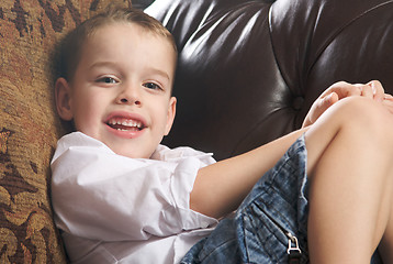 Image showing Adorable Young Boy Smiles