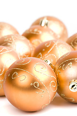 Image showing golden glass christmas balls