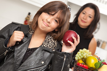 Image showing Pretty Hispanic Girl Ready for School