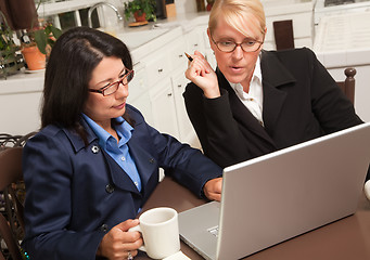 Image showing Businesswomen Working on the Laptop