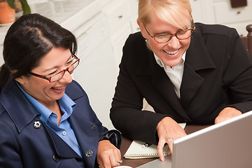 Image showing Businesswomen Working on the Laptop
