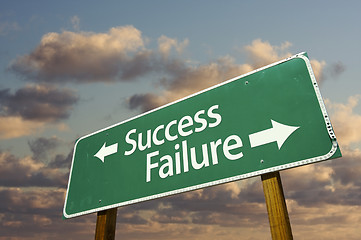 Image showing Success and Failure Green Road Sign