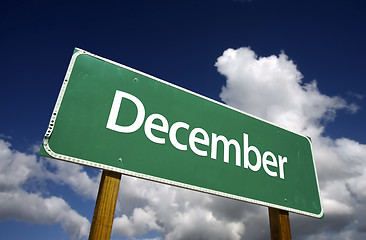 Image showing December Green Road Sign