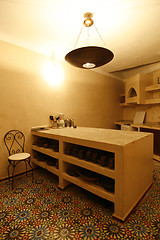 Image showing Ethnic Moroccan kitchen in a private riad in Fes, Morocco