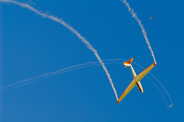 Image showing glider with smoke trace