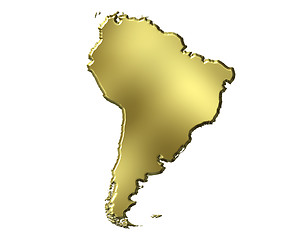 Image showing South America 3d Golden Map