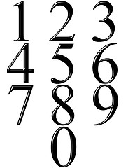 Image showing 3d black numbers with reflection