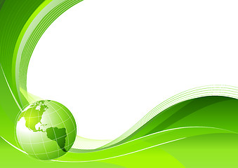 Image showing green abstract lines background