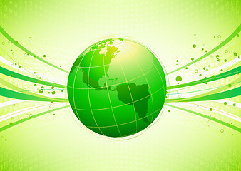 Image showing  green abstract lines background