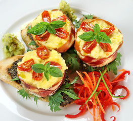 Image showing Ricotta Proscuitto Tarts