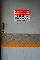 Image showing Restricted Area Sign