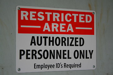 Image showing Restricted Area Sign