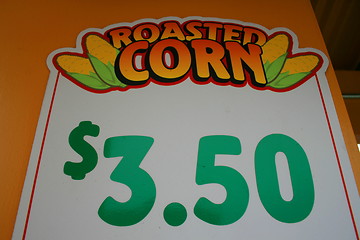 Image showing Roasted Corn Price Sign