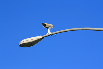 Image showing Surveillance Camera on a Light Pole