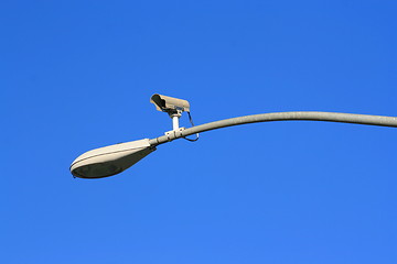 Image showing Surveillance Camera on a Light Pole