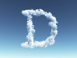 Image showing cloudy letter D