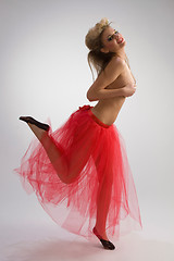 Image showing Dancing girl in red skirt