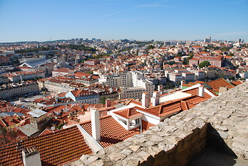 Image showing Cityscape of Lisbon in Portugal (Sao Jorge Castle)