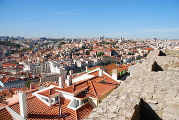 Image showing Cityscape of Lisbon in Portugal (Sao Jorge Castle)