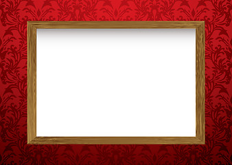 Image showing wood frame on red